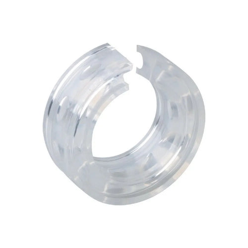 Transparent rubber car spring buffers showing six size options for suspension protection