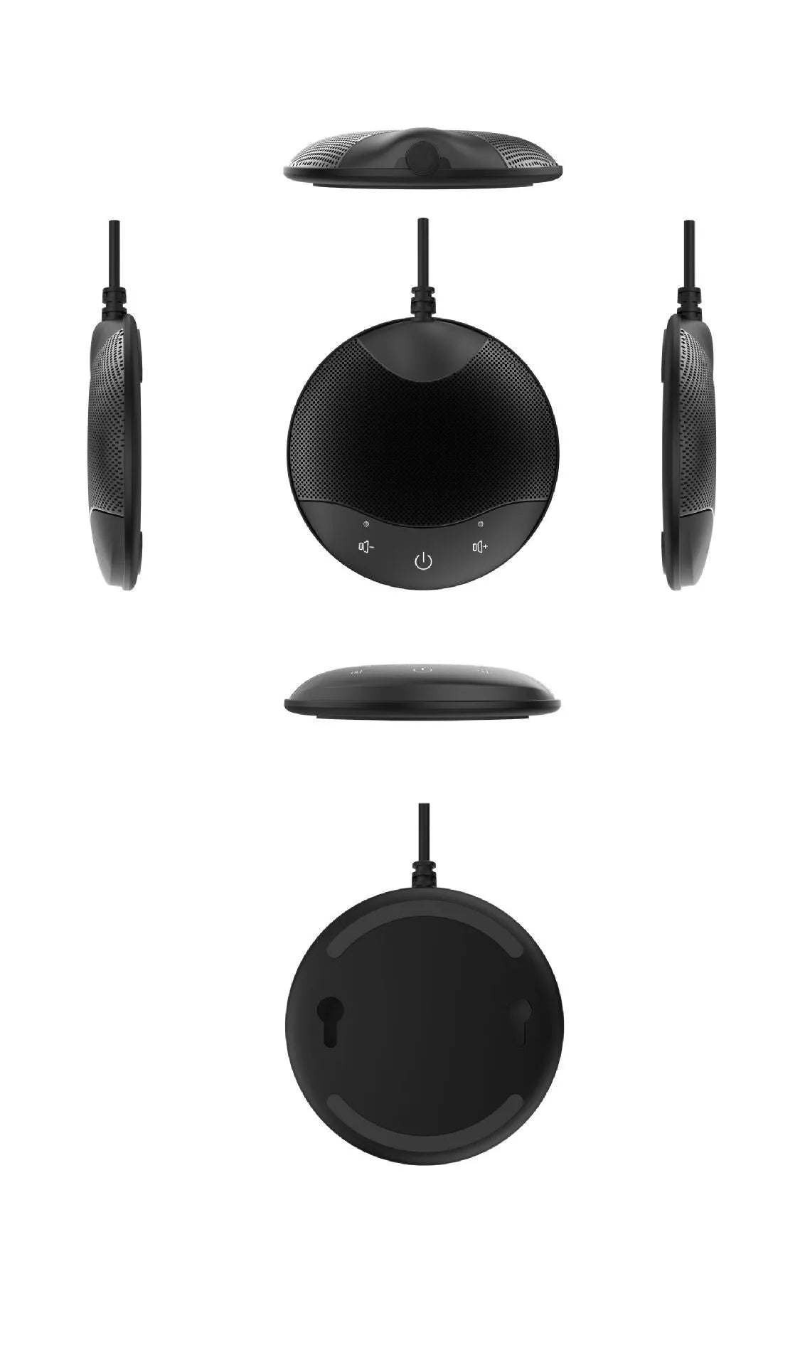 Black A7 USB condenser microphone for conference calls and recording with 9cm dimensions