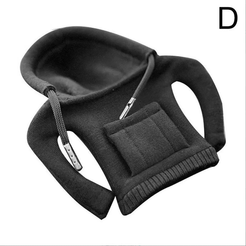 Blue cloth gear shift knob hoodie cover on a car gear lever