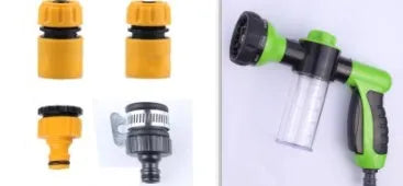 High pressure foam spray gun with adjustable nozzle in green, yellow or black colours