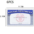 Transparent PVC ID card holder for social security cards measuring 9.7 by 5.9 centimetres