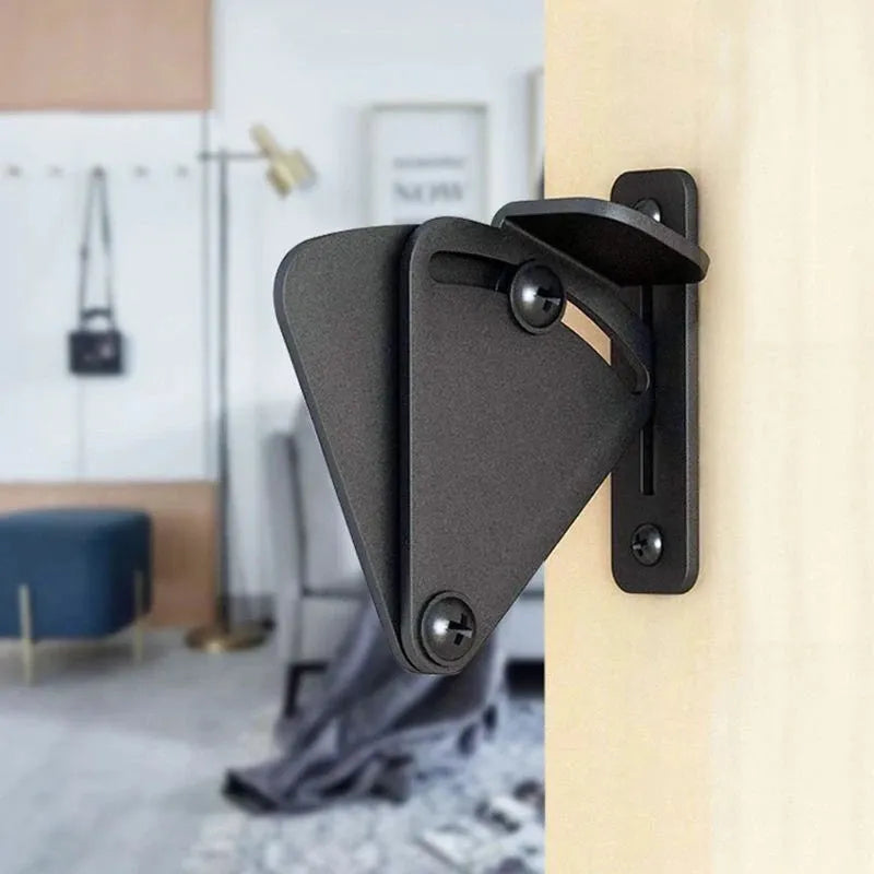 Black stainless steel sliding barn door lock for interior doors with S and M size options