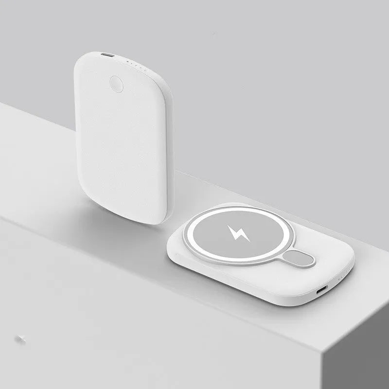 Magsafe magnetic wireless power bank in Barbie Pink, Gentleman's Black, Ivory White or Lightning Purple colours