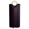 Round portable plastic trash can with dimensions 38cm wide by 72cm high