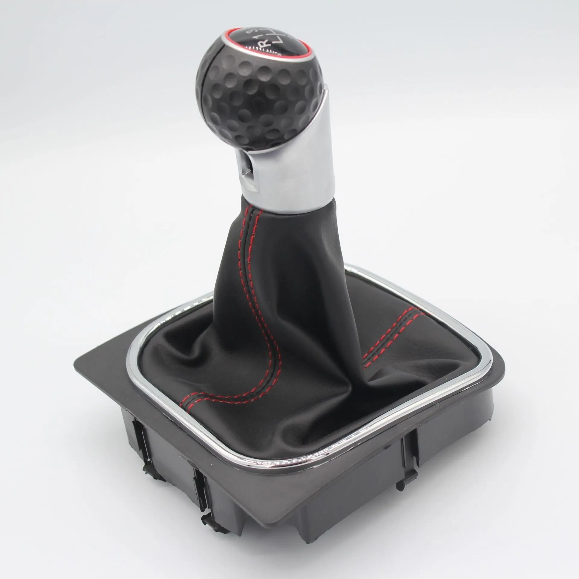 Black leather gear lever handball with dust boot for Volkswagen Golf 5 6 7 manual transmission