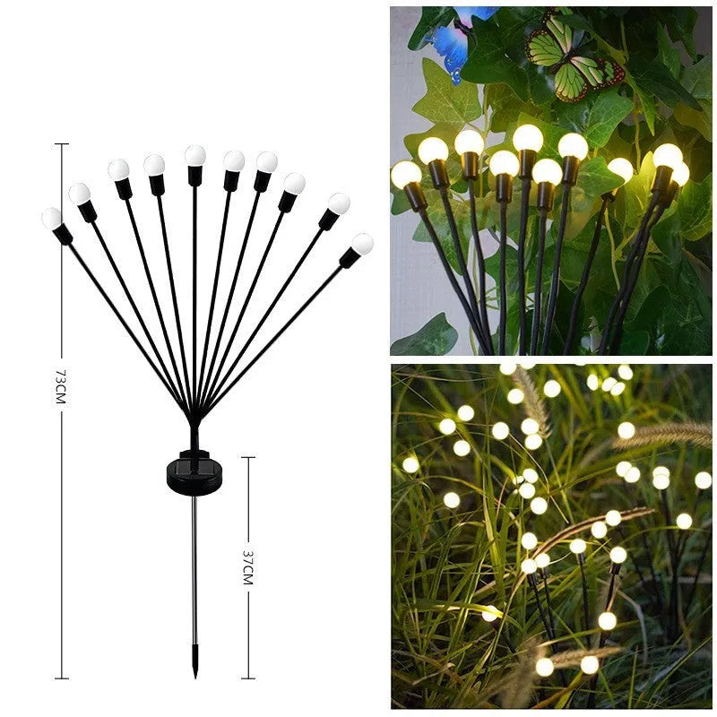 Solar-powered LED lawn light with pneumatic ground plug for automatic dusk-to-dawn garden pathway lighting