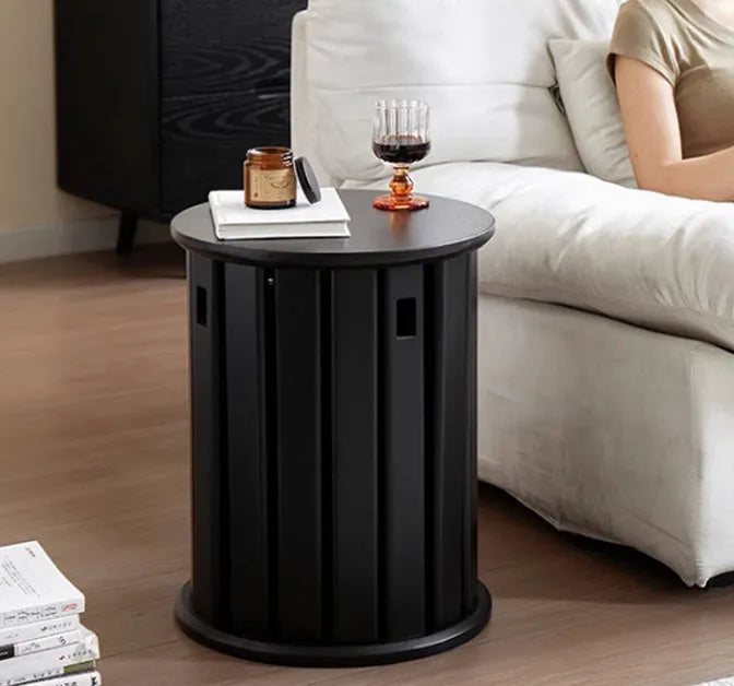 Stackable iron dining stool in modern round design with four colour finish options