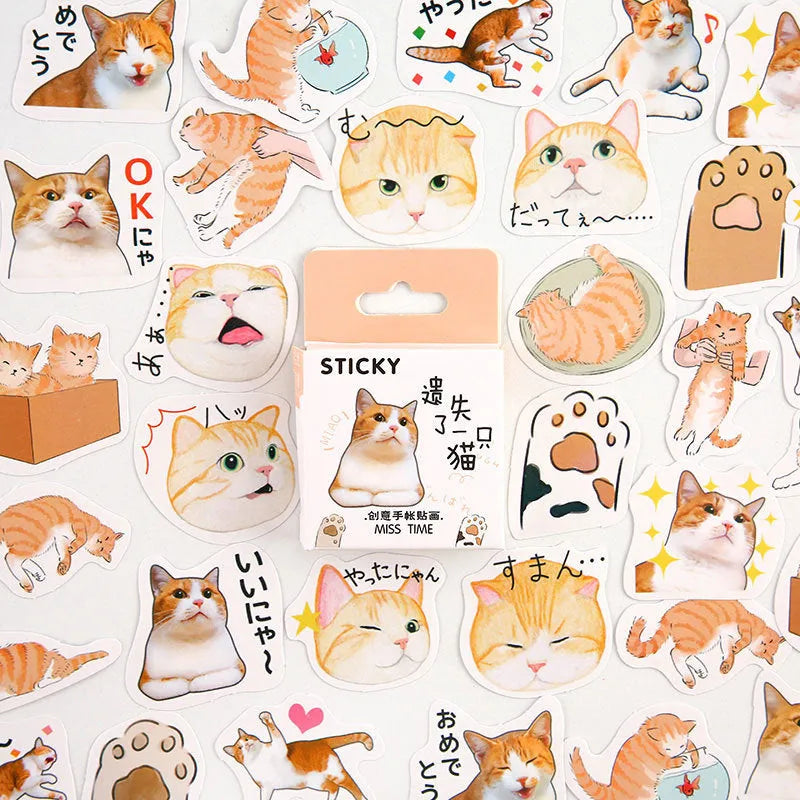 Pack of 46 small colourful cartoon decorative stickers for journals, shown with themed sets.
