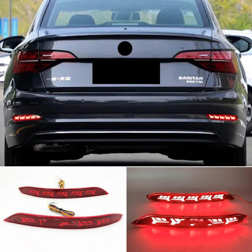 Volkswagen Sagitar rear LED bumper light with animated flowing water lighting effect