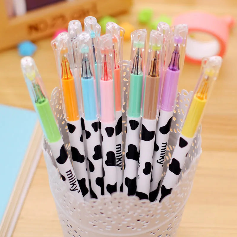 Box of 12 gel pens with 0.38mm tips in assorted colours for office use
