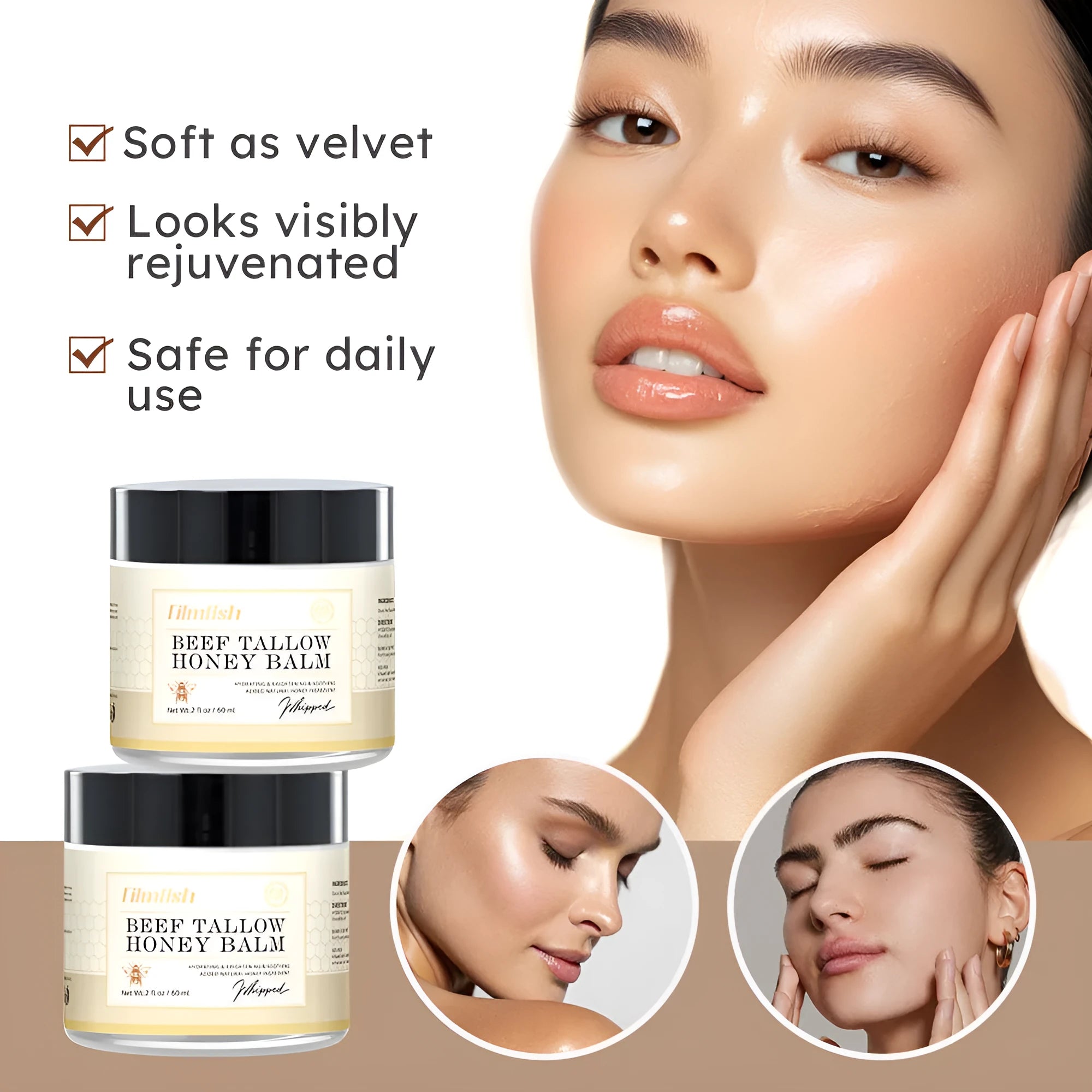 Honey moisturiser body cream in 60ml tube for dry skin treatment and hydration care