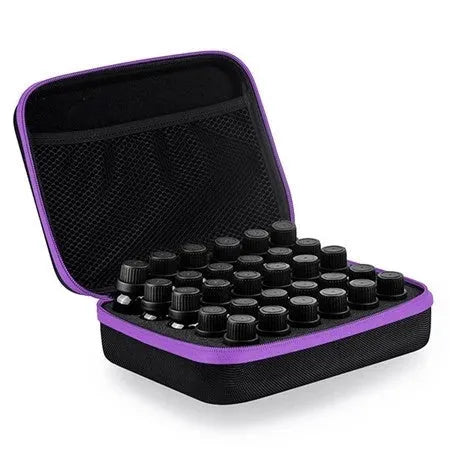 Cube-shaped essential oil storage bag with 30 compartments for 15ml bottles, wall-mounted design in various colours