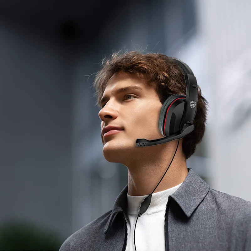 Black wired gaming headset with 40mm speakers and 6.3mm straight plug on 1.2m cable