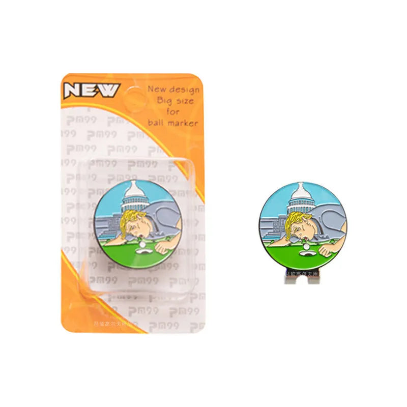 Zinc alloy golf hat clip with engraved Dragon Year pattern design for sporting accessories