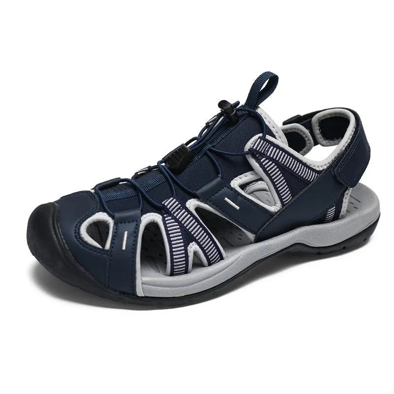 Men's outdoor casual sports shoes in LX01 Blue with mesh upper and rubber sole