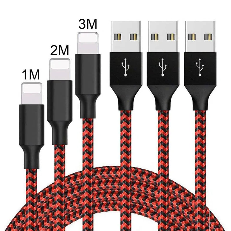 Black and white nylon-braided Micro USB fast charging cable for Android phones.