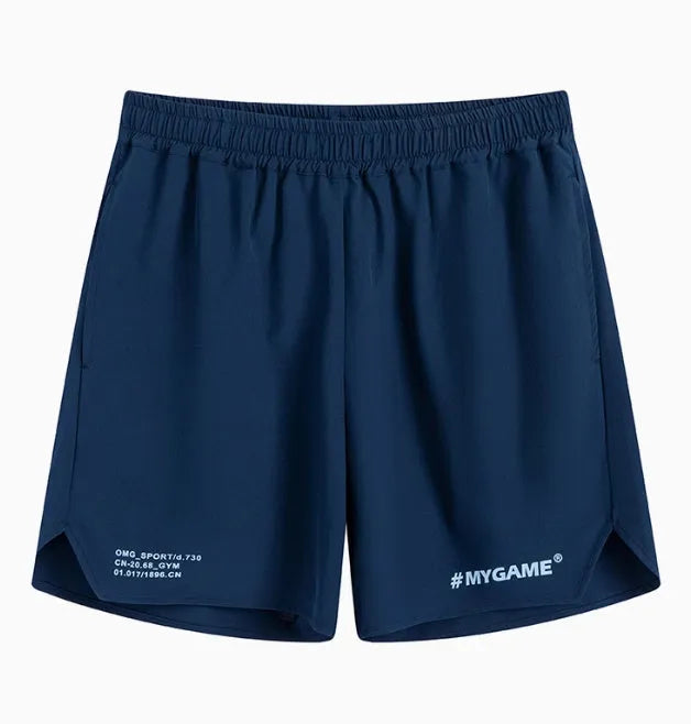 Men's grey quick-dry fitness shorts with a short-length cut for summer training.