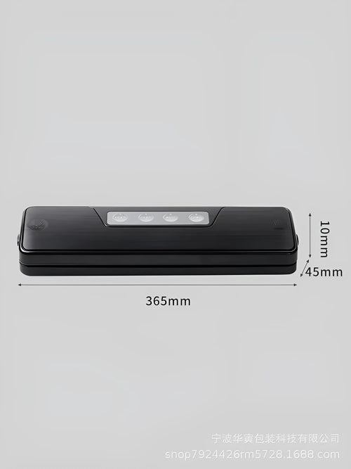 Black automatic vacuum sealer machine for household food preservation and storage bag sealing