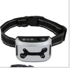 Digital anti-bark training collar with adjustable strap, LCD display and reflective safety strip
