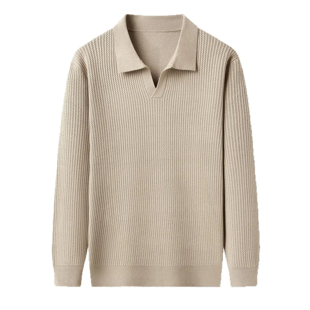 Men's loose pullover sweater in polyester blend fabric available in four colours for autumn casual wear