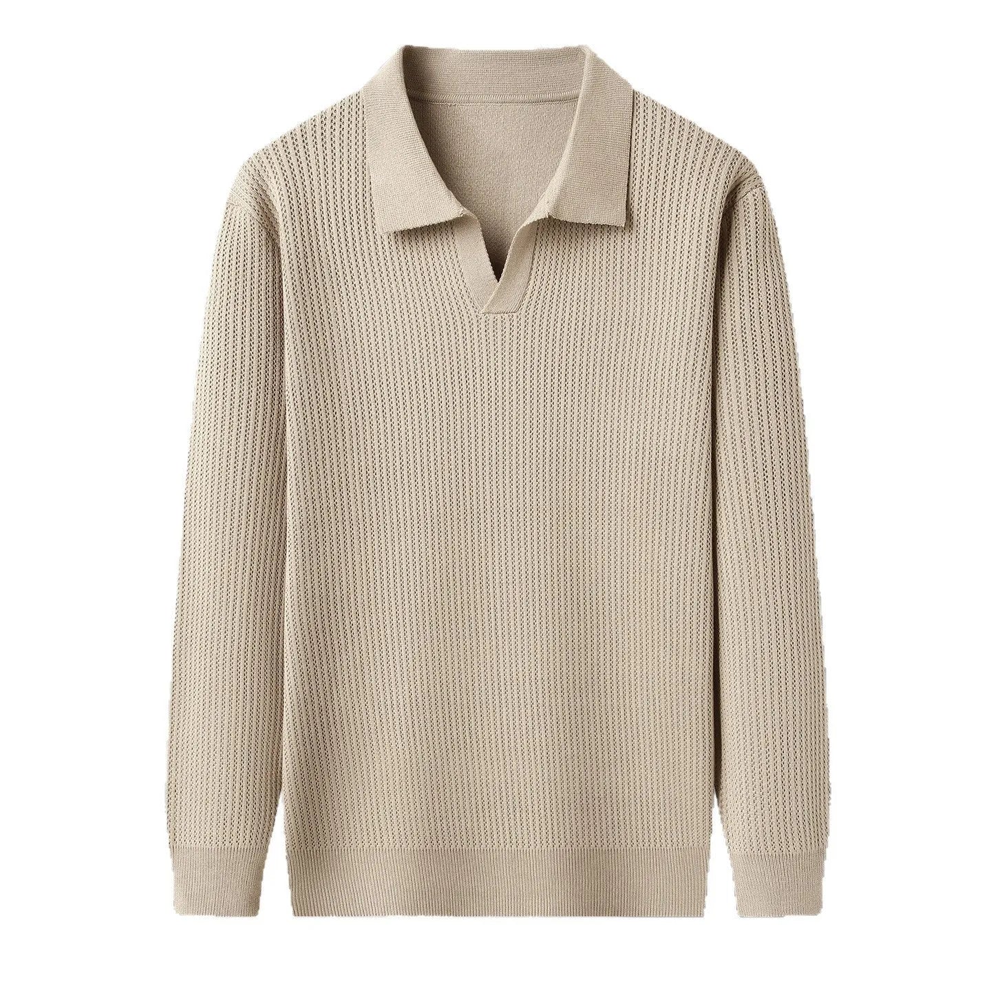 Men's loose pullover sweater in polyester blend fabric available in four colours for autumn casual wear