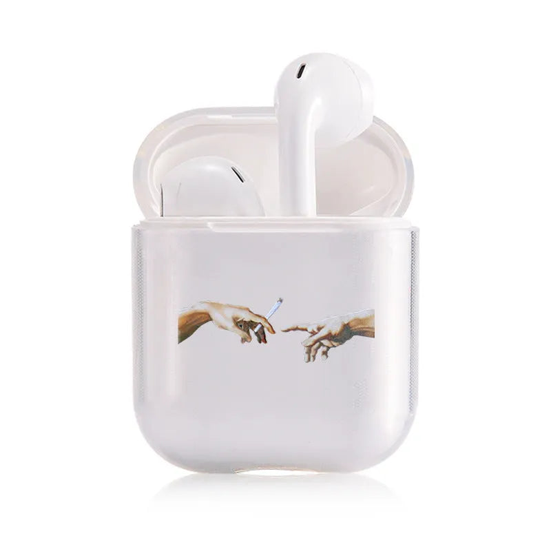 Transparent plastic protective case for Apple AirPods wireless earbuds