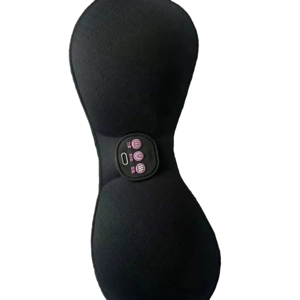 Black electric massage chest sticker set with 3-key English control for vibration massage therapy