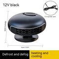 Black car warm air blower heater with ABS casing and long power cable for 12V or 24V vehicle systems
