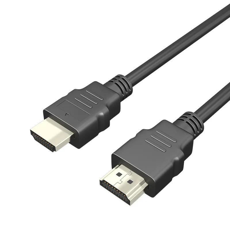 Black HDMI data cable with nickel plated connectors available in multiple lengths for set-top box connection