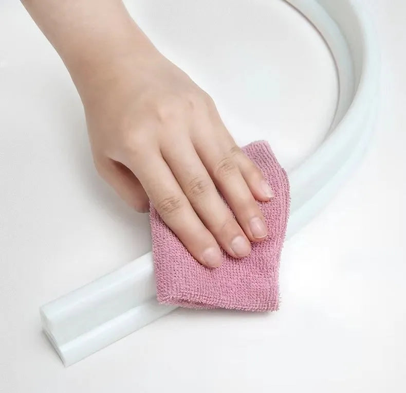 Flexible TPE bathroom water blocking strip in black, white, and grey colour options