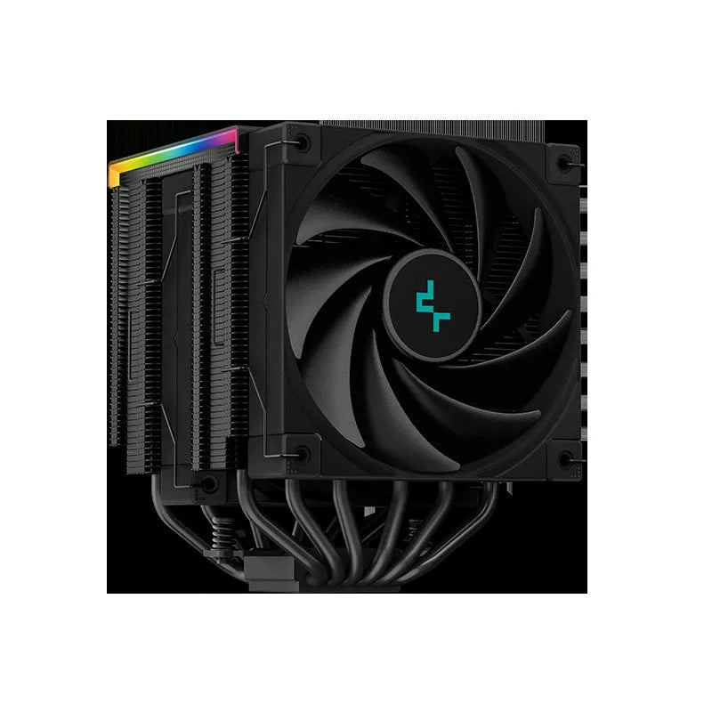 Twin tower CPU air cooler with digital display in black and white colour options