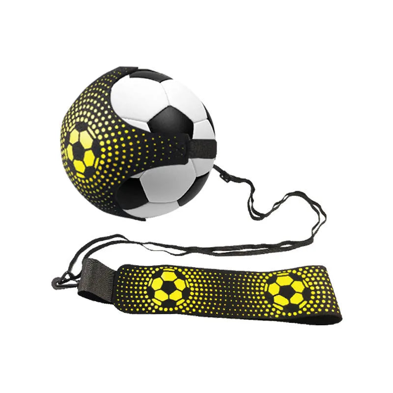 Purple five-corner pattern neoprene football juggling belt with elastic ball tether