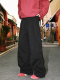 Men's pleated straight trousers in three colours with elastic waistband