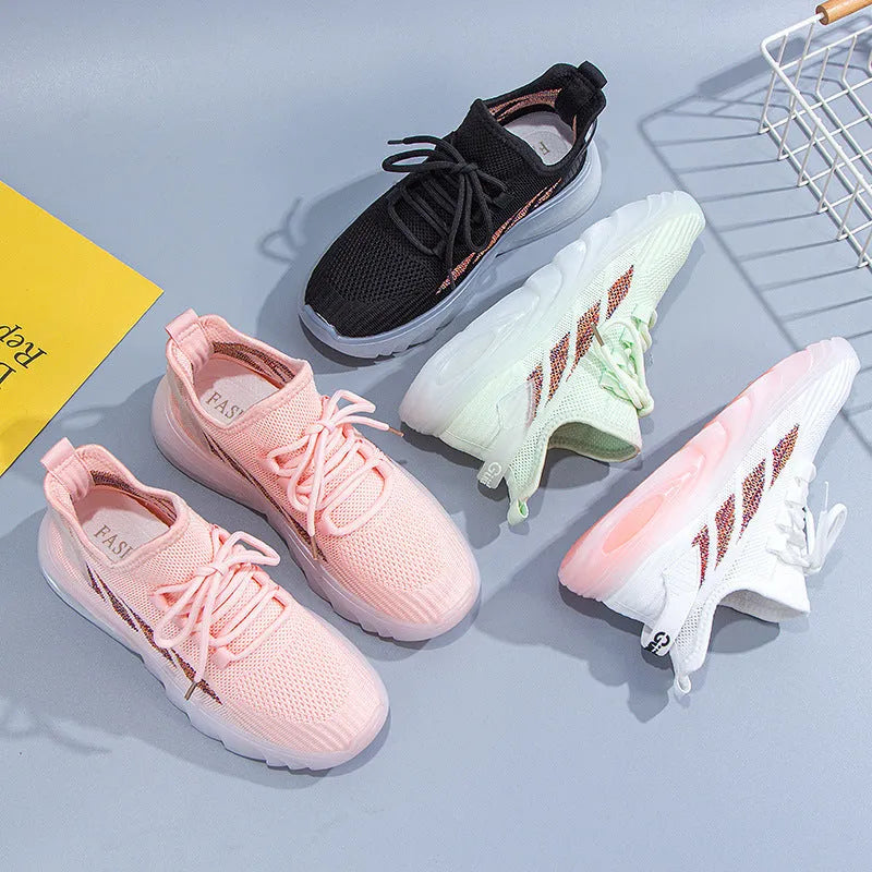 Women's cowhide leather sports casual shoes with round toe and flat heel design in multiple colours