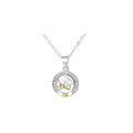 Red sun moon couple necklace with copper pendants on cross chain