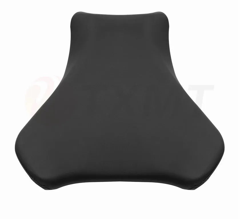 Black PU leather protective cover on a Suzuki GSXR1000 motorcycle seat.