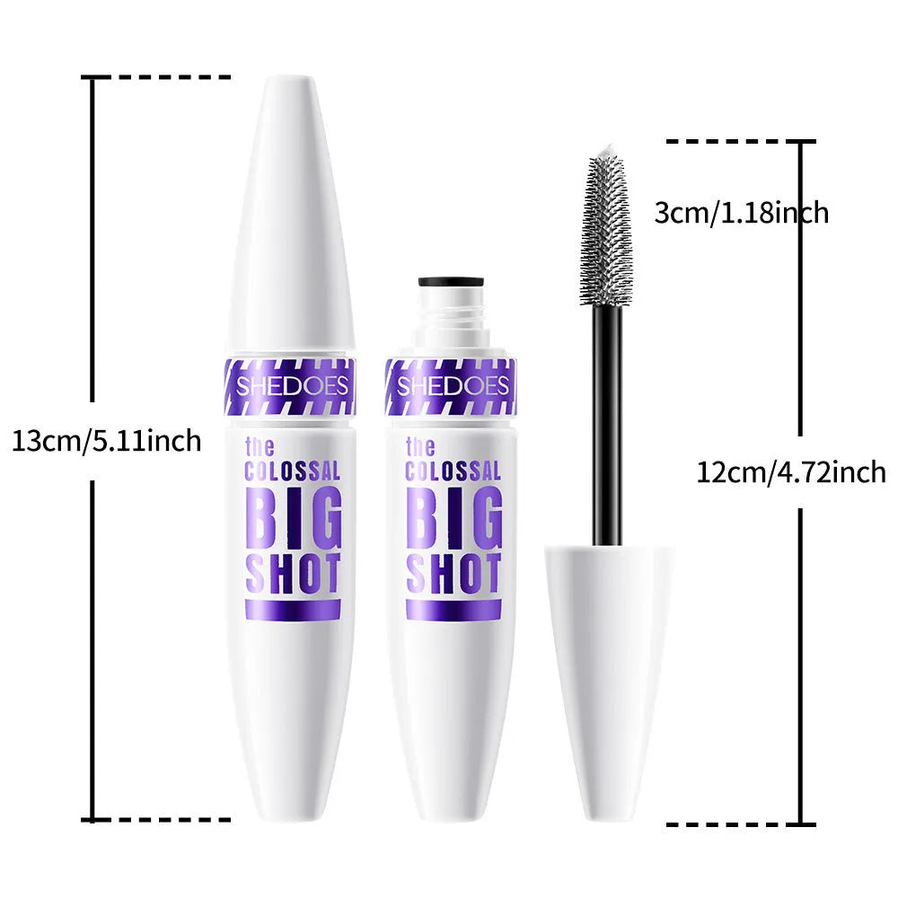 White waterproof mascara tube with 10ML content and applicator for eyelash curling