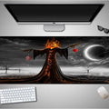 Halloween oversized computer mouse pad with non-slip rubber cloth backing in large dimensions