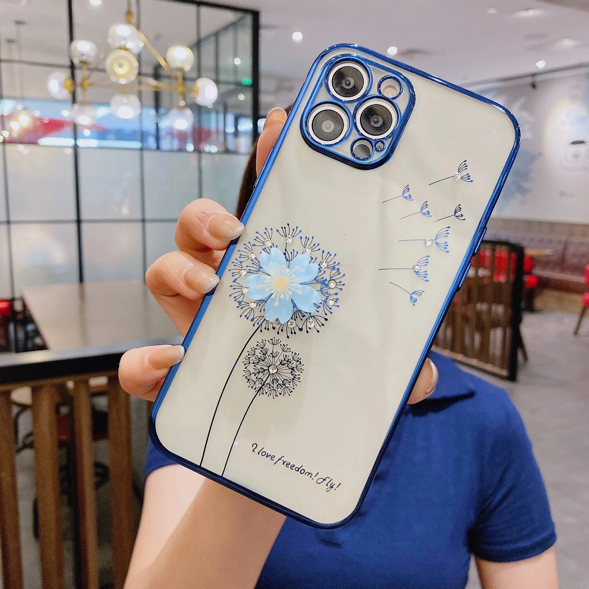 3D floral design iPhone case with spin stand holder in TPU material showing colour options