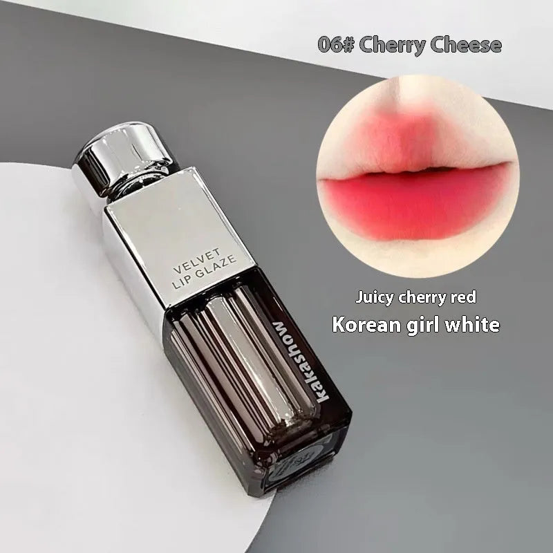 Matte soft mist lipstick in bullet format showing six available shade options