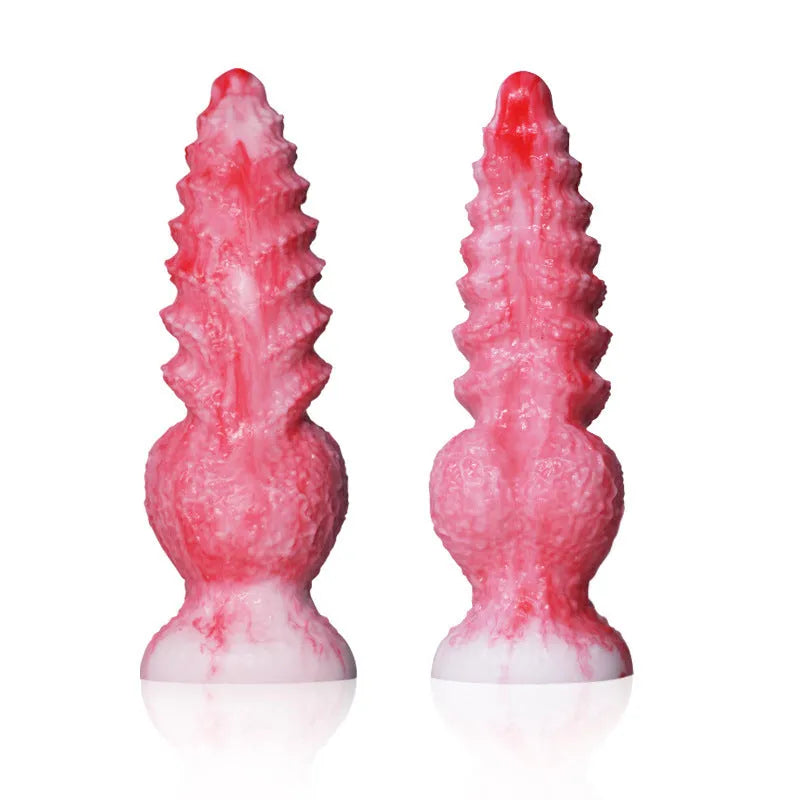 Pink platinum silicone shaped penis masturbation device for women