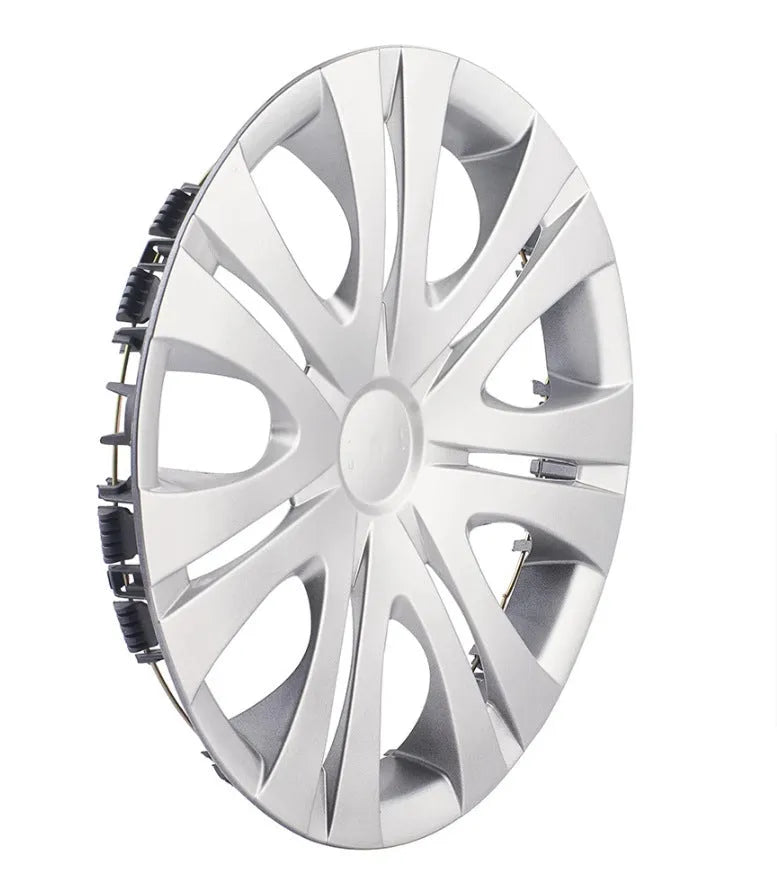Universal ABS plastic wheel hub cover in monochrome finish for 13-16 inch car wheels