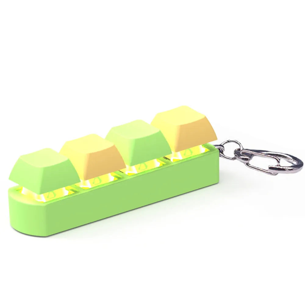 4-key mechanical keyboard switch tester with transparent bottom shell on desk