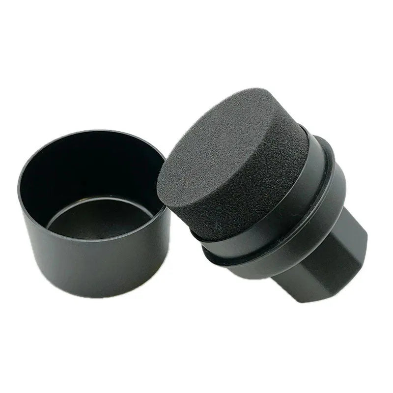 High-density car tire polishing sponge brush with lid in black or red for waxing
