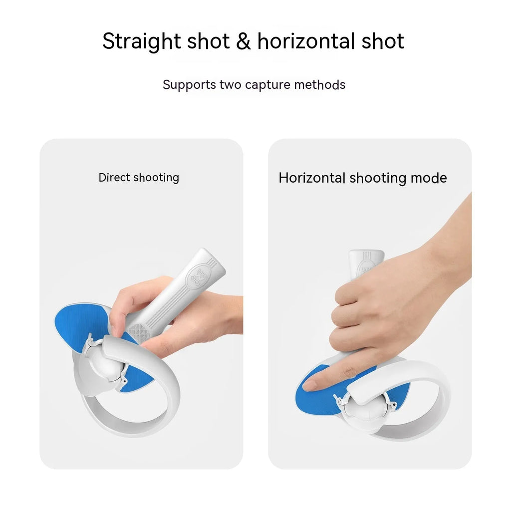 Red and blue silicone hand grips for Pico 4 VR controllers in table tennis configuration