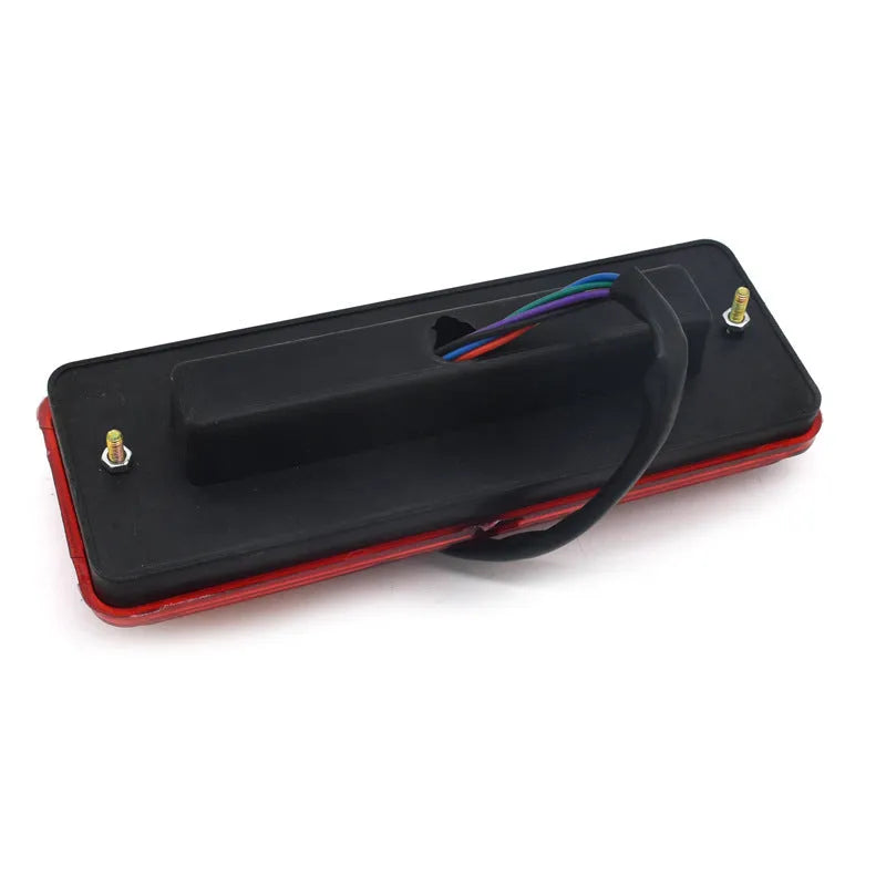 Black integrated shell semi-closed taillight for electric tricycles, 200mm by 70mm in size.