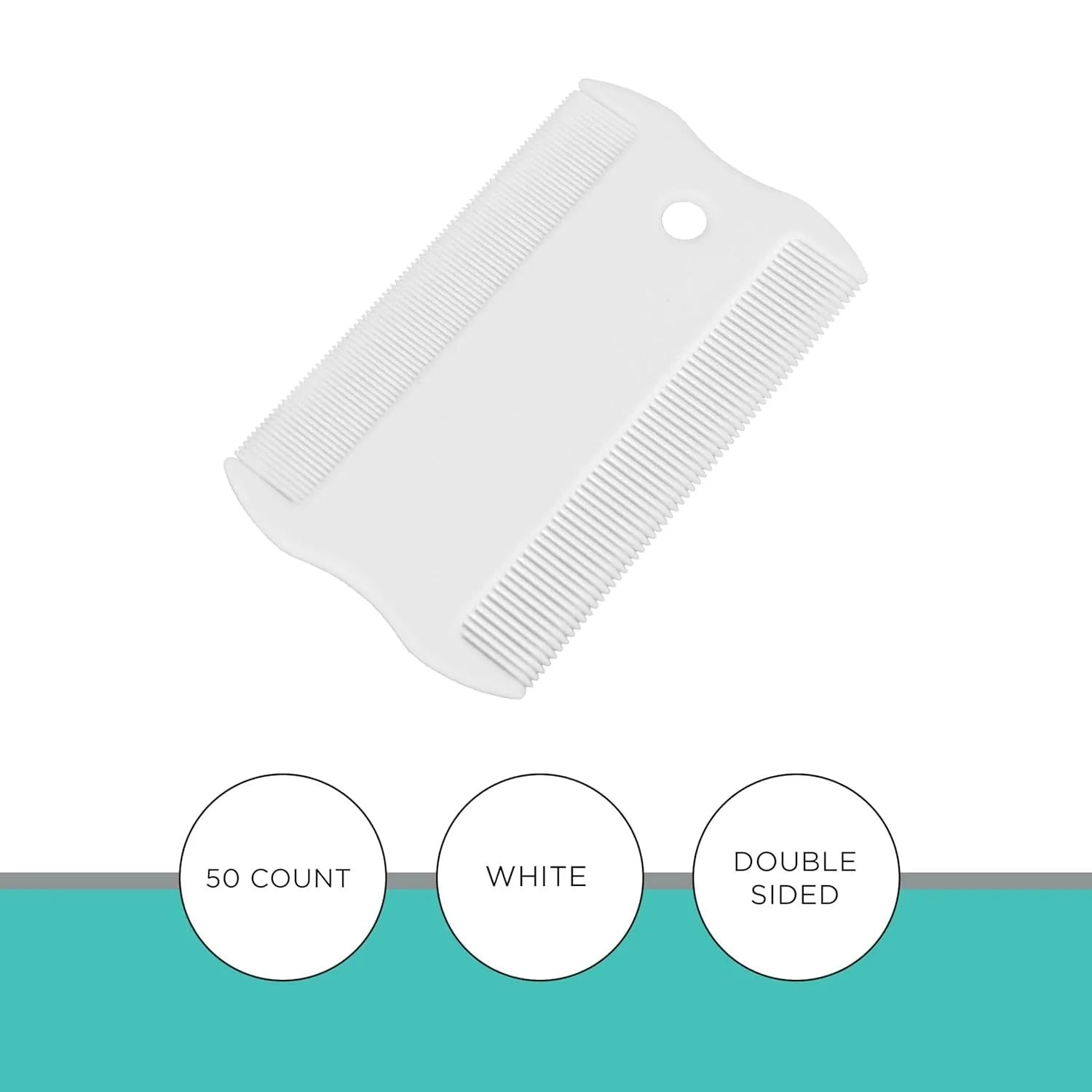 Double-sided plastic flea comb for pets with dense teeth, 0.85 cm by 5 cm