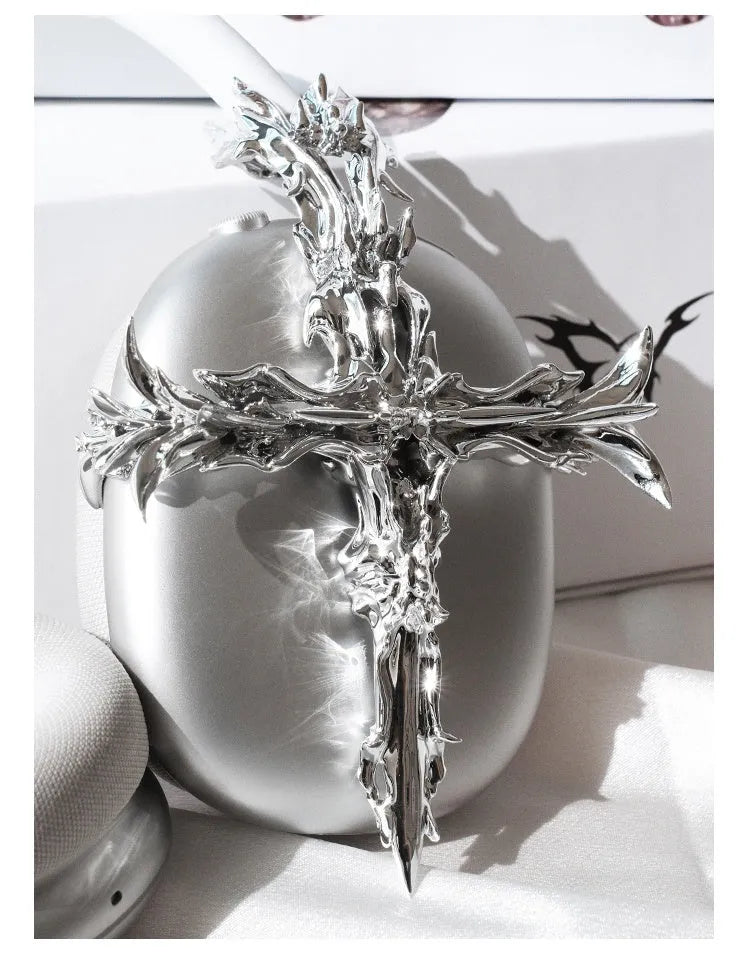 Gothic resin headphone cover for Apple AirPods Max in silver and gunmetal finishes