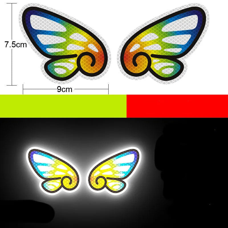 Pair of diamond-grade reflective warning stickers for vehicles measuring 9cm by 5cm