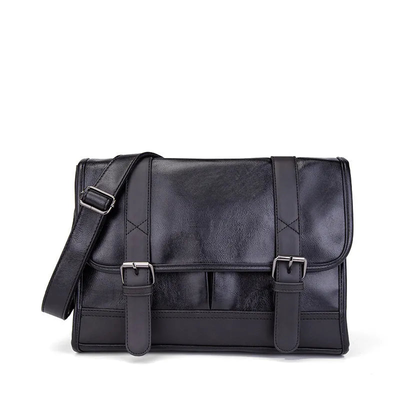 Black Korean style commuter backpack with anti-theft function and sewing thread detailing